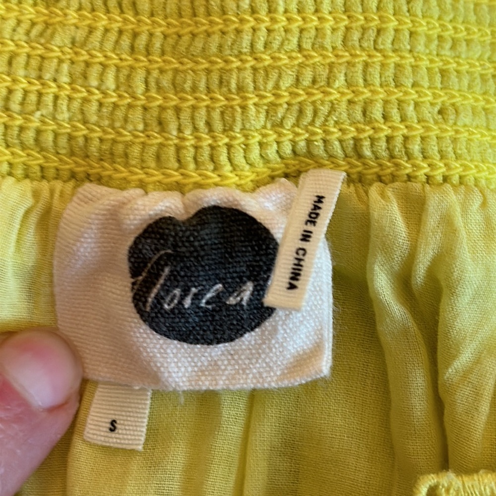 Anthropologie Floreat yellow stellina flower skirt (H) - Picture 7 of 11